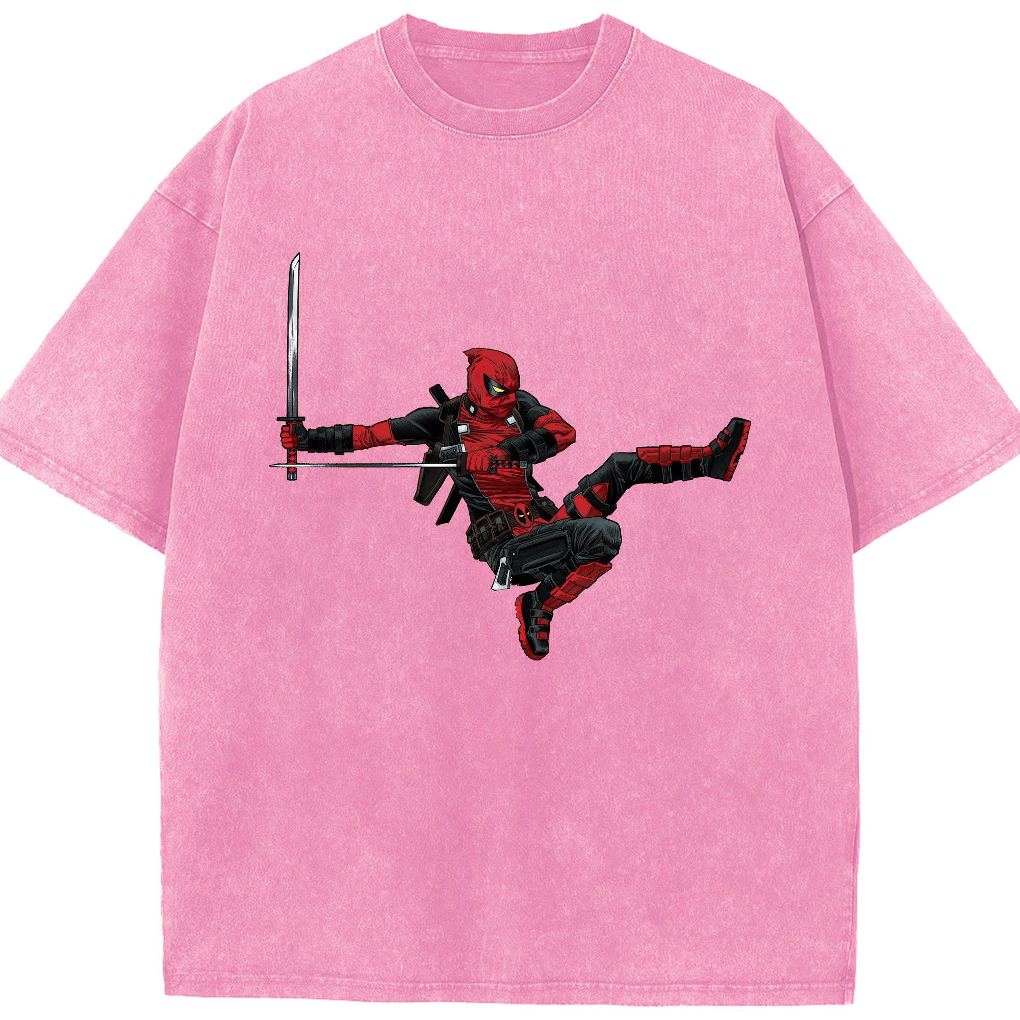 （画像用） Deadpool デッドプール 綿100% ヴィンテージ風 半袖Tシャツ（フロントプリント）